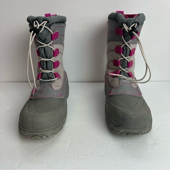 The North Face Alpenglow Winter Boots Big Kids Size 7 or EU 39 Pink Gray Grey - Picture 5 of 9